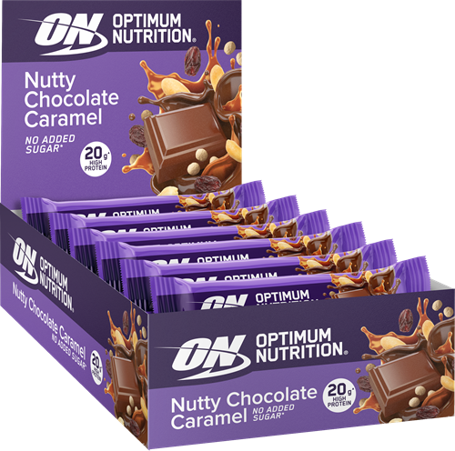 Barre de protéines nutritionnelles optimales caramel au chocolat noisette