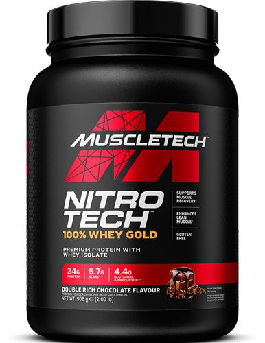 MuscleTech Nitro Tech 100% whey or double chocolat riche (908 g)